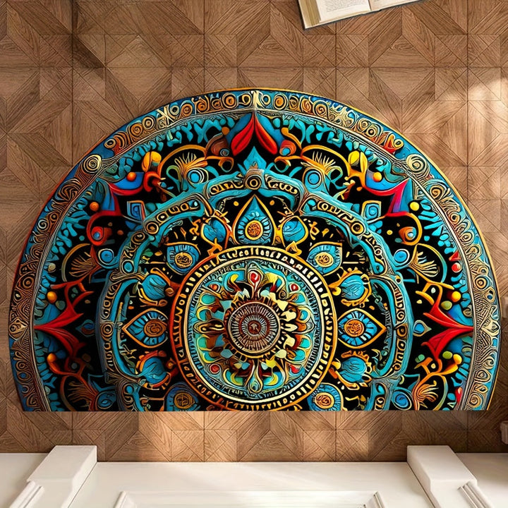 Dörrmatta halvcirkulär mandala design matta