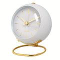 Nordic Silent Desk Clock – Luminösa Visare & Metallram
