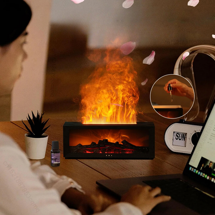 Luftrenare med flammande effekt och aromdiffusor