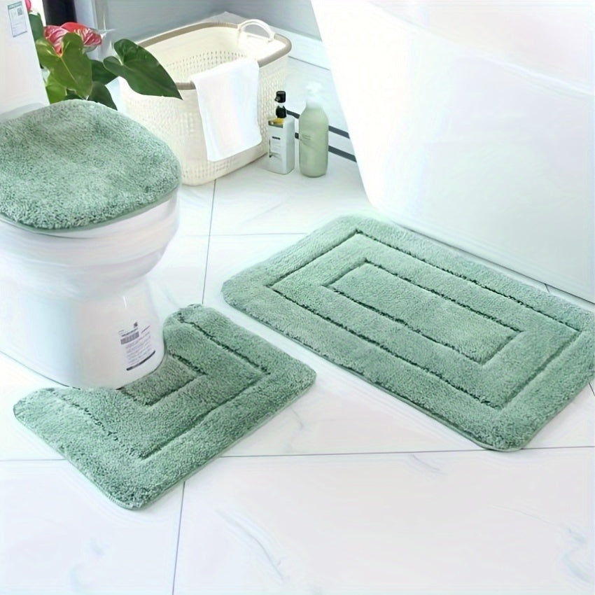 3-delad ultrafin fiber badrumsmattor set – snabbtorkande och absorberande