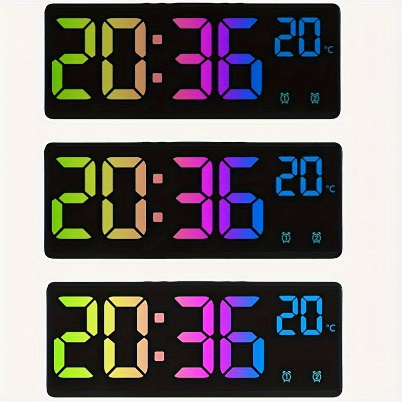 RGB Digital Väckarklocka – Röststyrd, Dubbel Alarm och Temperaturvisning