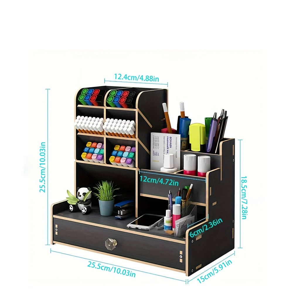 Spatial Bamboo Desk Organizer med låda – Organisera ditt arbetsutrymme effektivt och stiligt