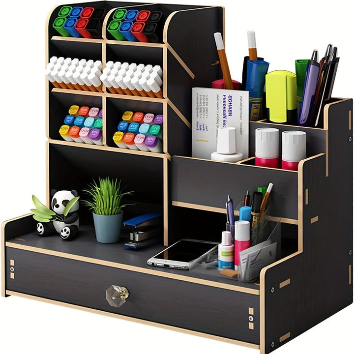 Spatial Bamboo Desk Organizer med låda – Organisera ditt arbetsutrymme effektivt och stiligt