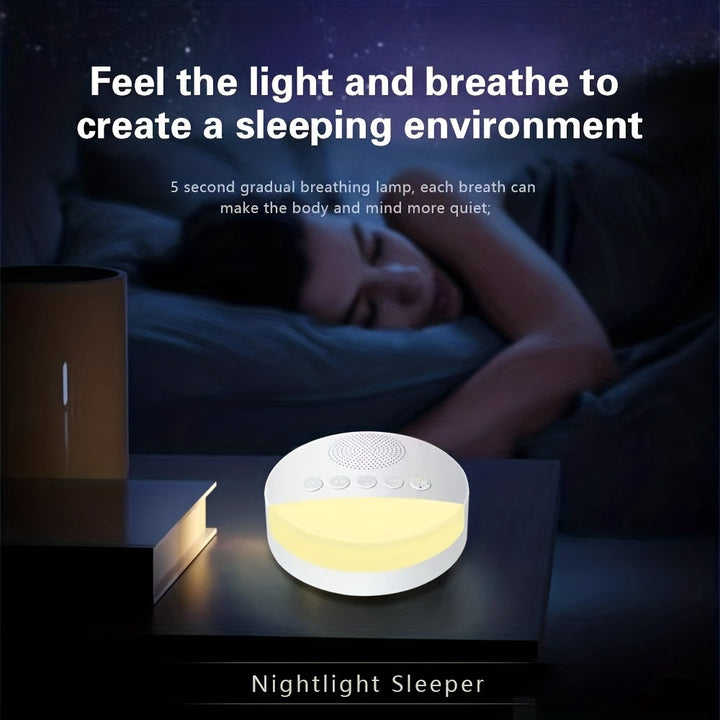 Sleep Sound Vit Brusmaskin - Lugnande Ljud för Bättre Sömn och Avkoppling