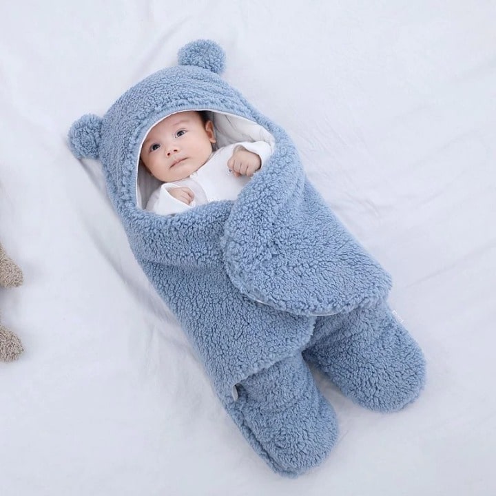 Babyfilt Fleeceomslag med Huva Design