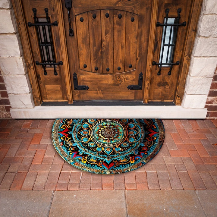 Dörrmatta halvcirkulär mandala design matta
