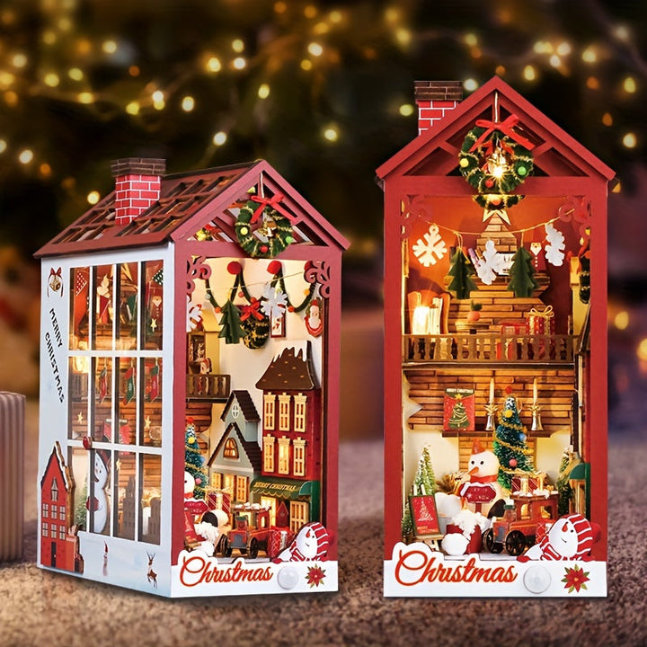 DIY Miniatyr Julhus – 3D Pussel Set för Jul och Festlig Dekoration