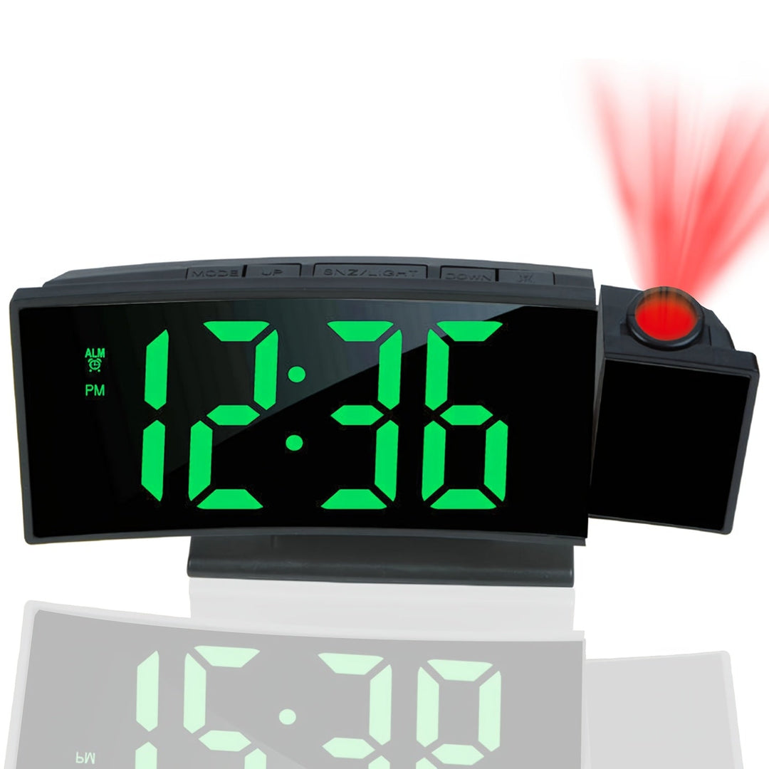 Digital projektionsväckarklocka – LED-display och snooze-funktion med justerbar ljusstyrka