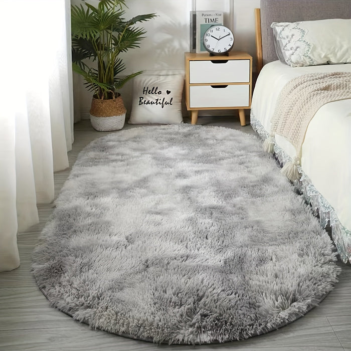 Plush Oval Rug – Mjuk och stilren matta för sovrum och vardagsrumsdekoration