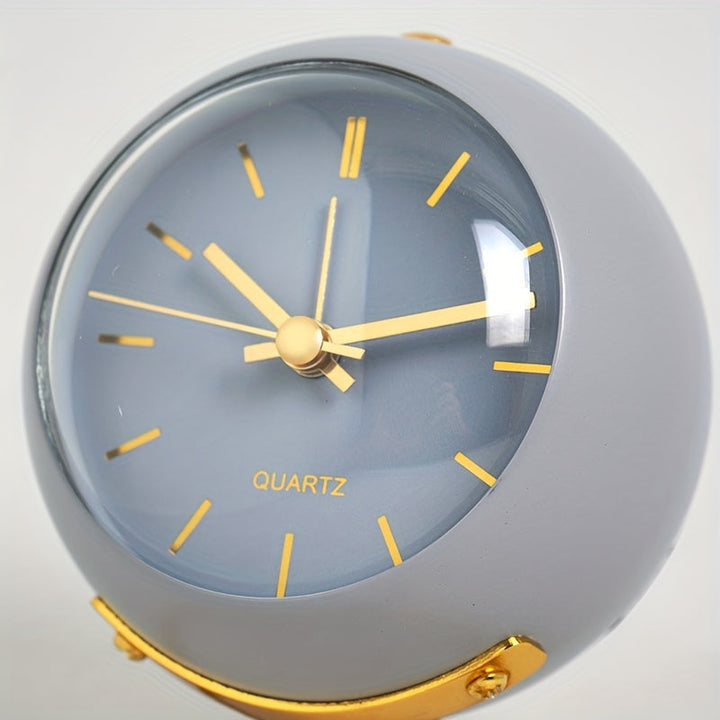 Nordic Silent Desk Clock – Luminösa Visare &amp; Metallram