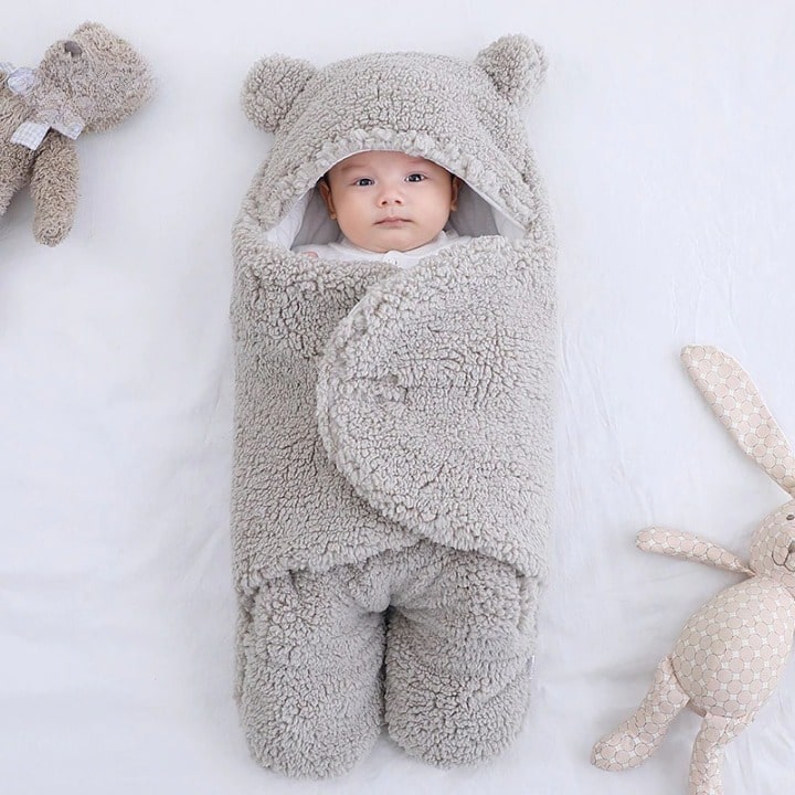 Babyfilt Fleeceomslag med Huva Design