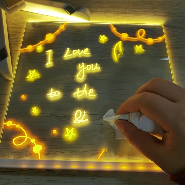 RoyaleGlow USB LED Noteringsbräda med 12 Färgpennor - Glödande Meddelandebräda för Kontor &amp; Hem