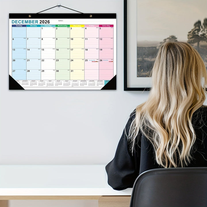 Väggkalender med stor skrivbar månadsöversikt