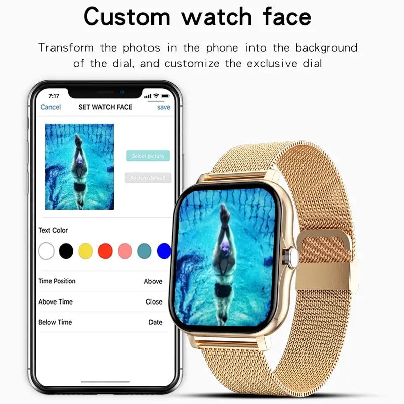 Digital Smart Watch för Män &amp; Kvinnor Med Bluetooth Samtal, Full Touch Skärm, Fitness &amp; Sport Tracker