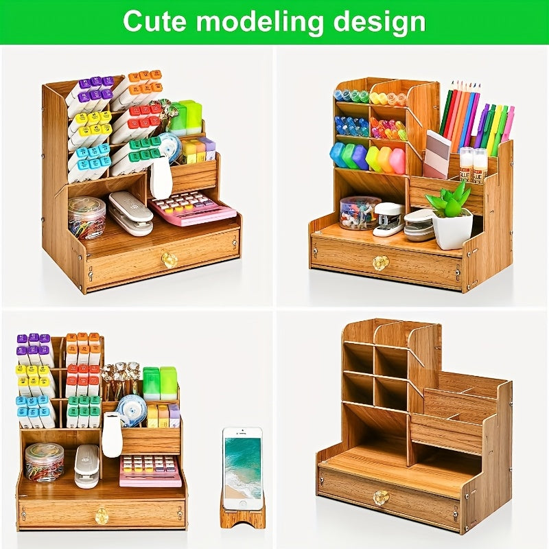 Spatial Bamboo Desk Organizer med låda – Organisera ditt arbetsutrymme effektivt och stiligt