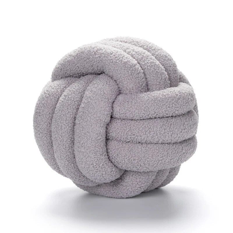 Dekorativ Knuten Teddy Boll Mjuk Kudde - 100% Ull, Rund