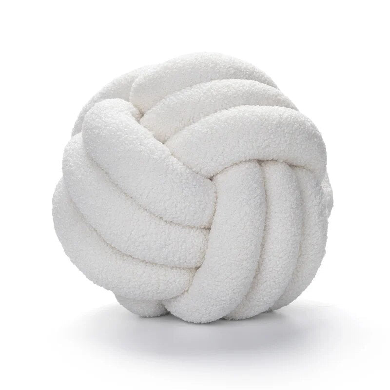 Dekorativ Knuten Teddy Boll Mjuk Kudde - 100% Ull, Rund