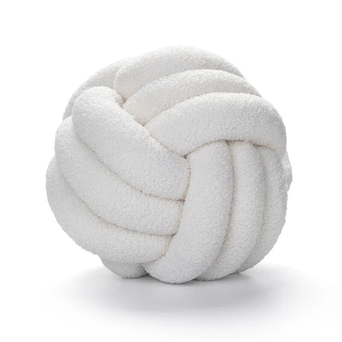 Dekorativ Knuten Teddy Boll Mjuk Kudde - 100% Ull, Rund