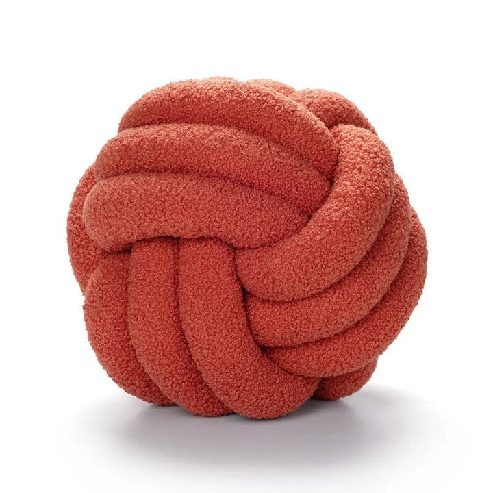 Dekorativ Knuten Teddy Boll Mjuk Kudde - 100% Ull, Rund
