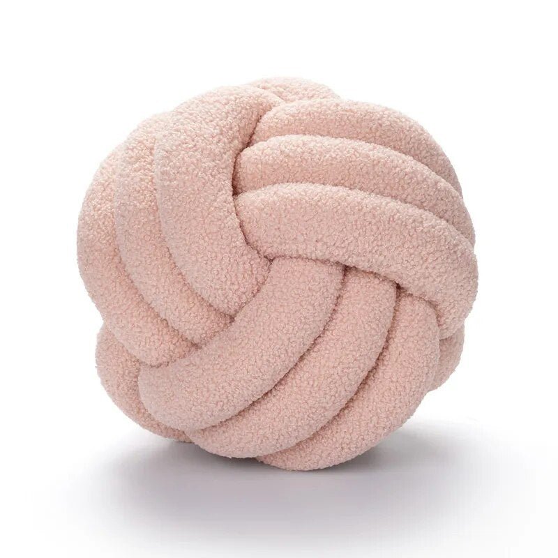 Dekorativ Knuten Teddy Boll Mjuk Kudde - 100% Ull, Rund