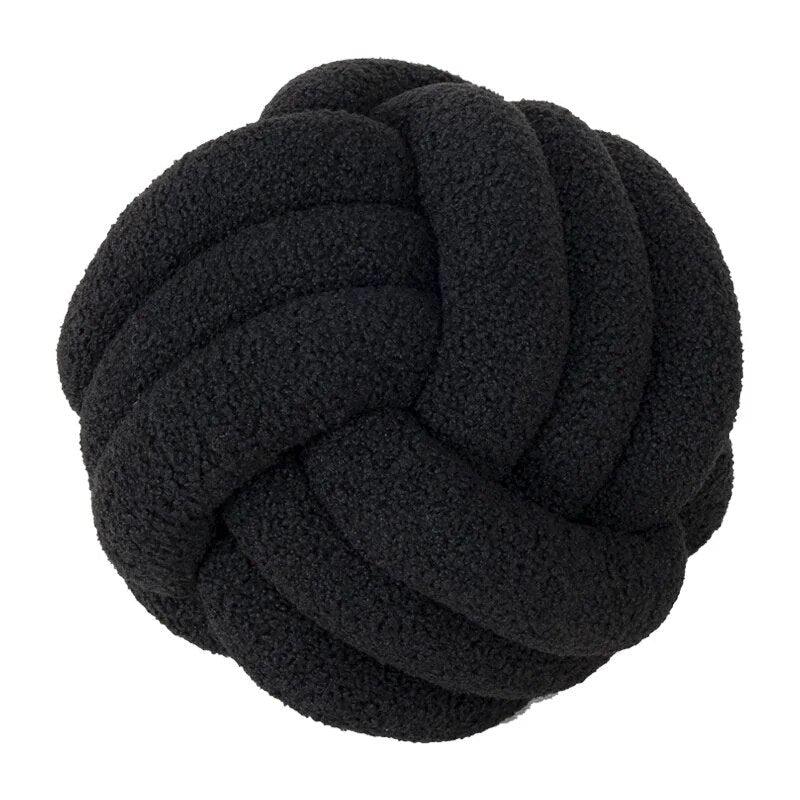 Dekorativ Knuten Teddy Boll Mjuk Kudde - 100% Ull, Rund