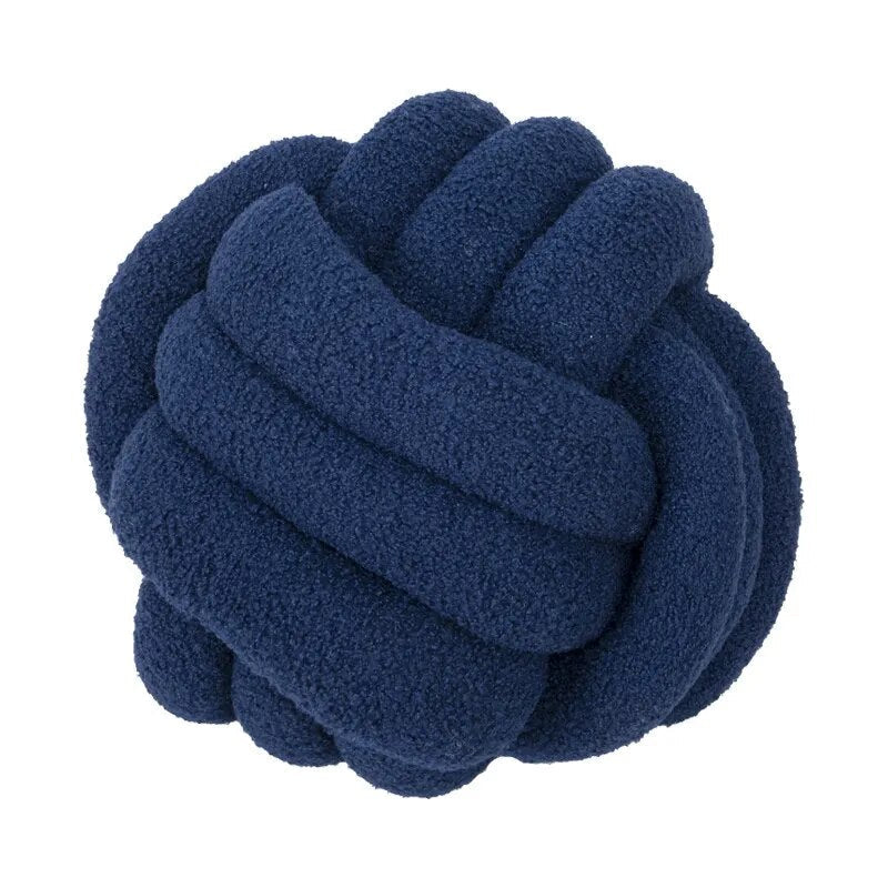 Dekorativ Knuten Teddy Boll Mjuk Kudde - 100% Ull, Rund