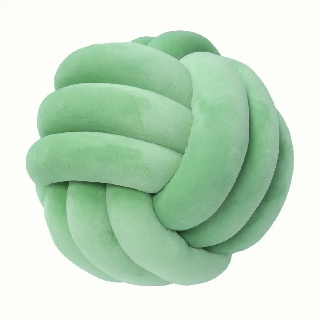 Dekorativ Knuten Suede Effekt Boll Mjuk Kudde Pillow