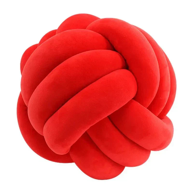 Dekorativ Knuten Suede Effekt Boll Mjuk Kudde Pillow