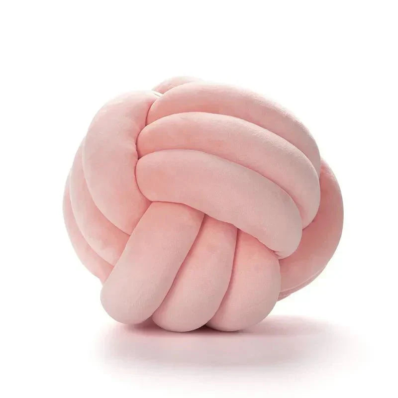 Dekorativ Knuten Suede Effekt Boll Mjuk Kudde Pillow