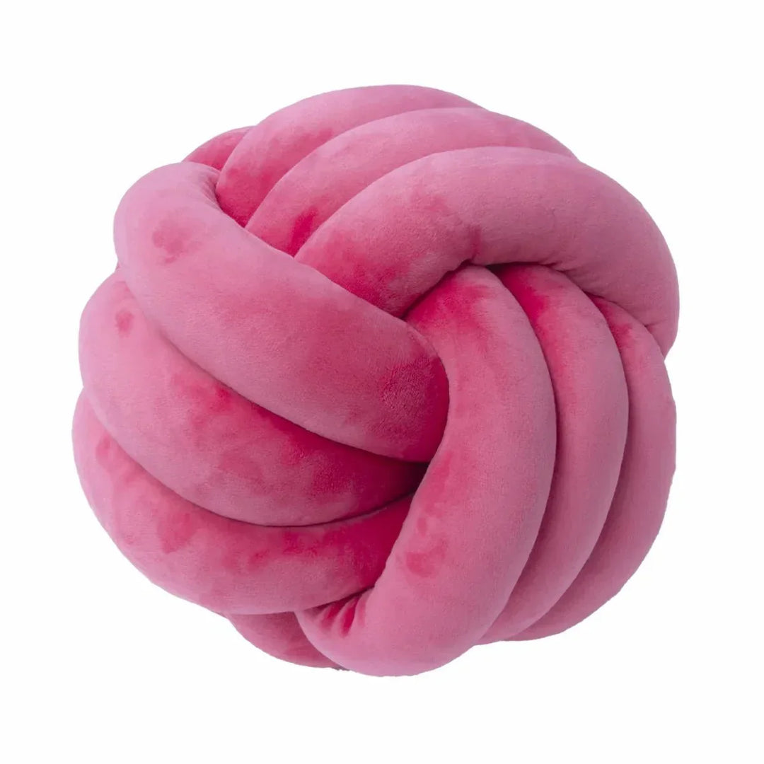 Dekorativ Knuten Suede Effekt Boll Mjuk Kudde Pillow