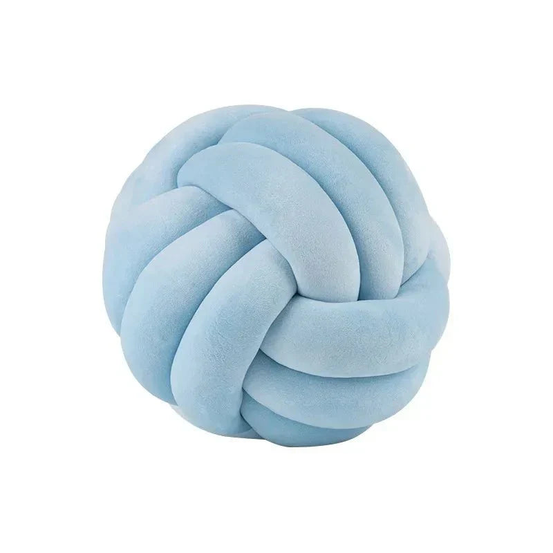 Dekorativ Knuten Suede Effekt Boll Mjuk Kudde Pillow