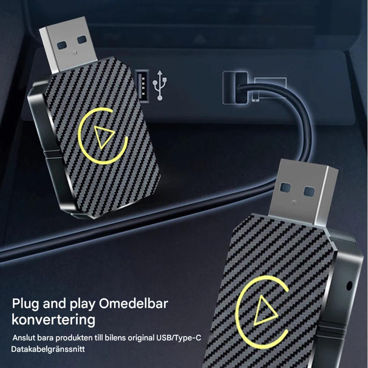 CarloBox – Trådlös CarPlay &amp; Android Auto Adapter | Enkel Plug &amp; Play för en Sladdfri Bilupplevelse