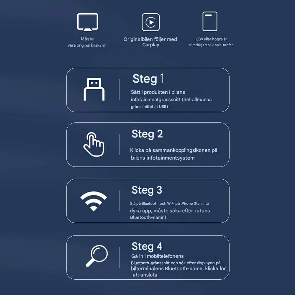 CarloBox – Trådlös CarPlay &amp; Android Auto Adapter | Enkel Plug &amp; Play för en Sladdfri Bilupplevelse