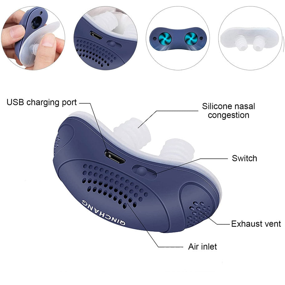 Micro CPAP Anti Snoring Elektronisk Sömn Apné Enhet