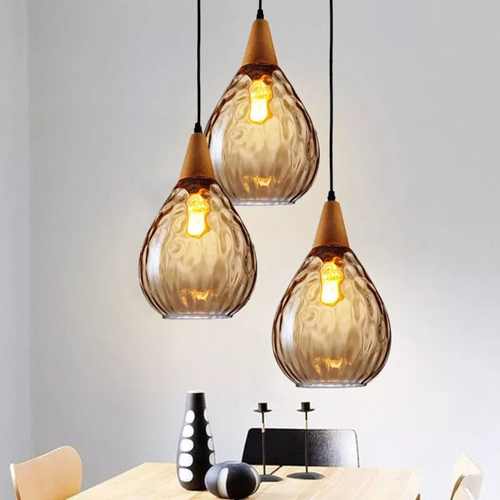 Vintage Teardrop Glas Taklampa för Stiliga Kök