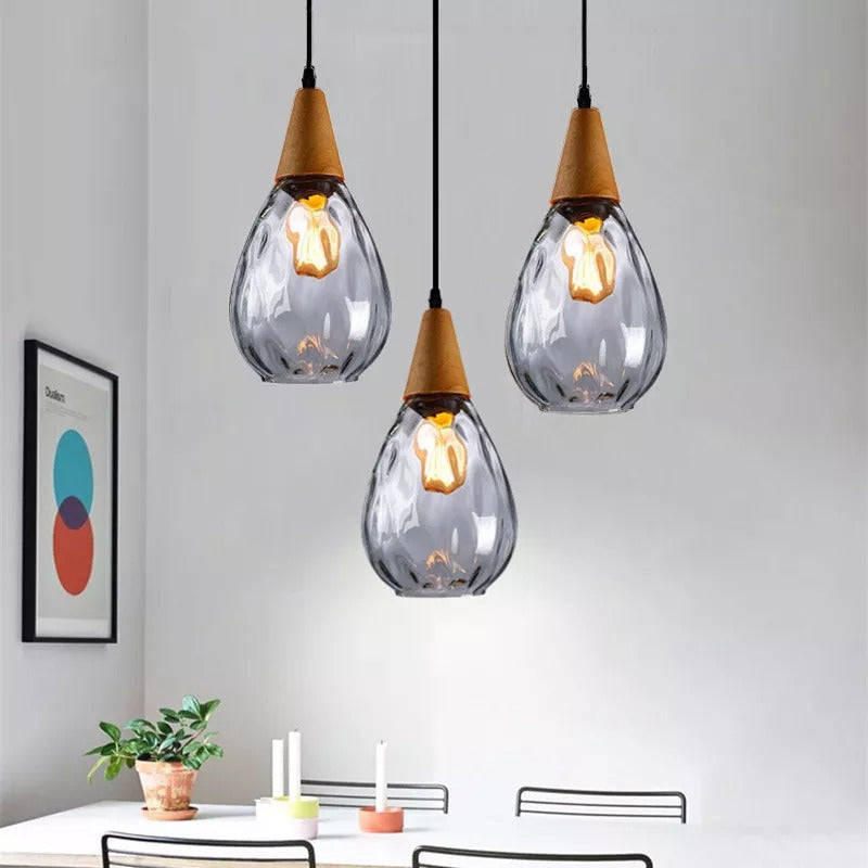 Vintage Teardrop Glas Taklampa för Stiliga Kök