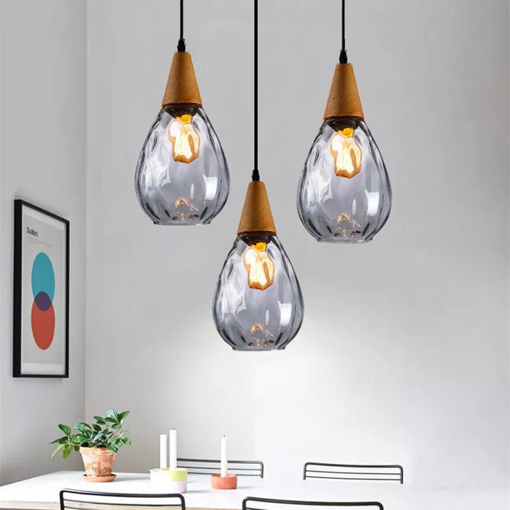 Vintage Teardrop Glas Taklampa för Stiliga Kök
