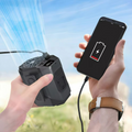 Bärbar midjefläkt – Handsfree-kylning med inbyggd powerbank och LED-ficklampa