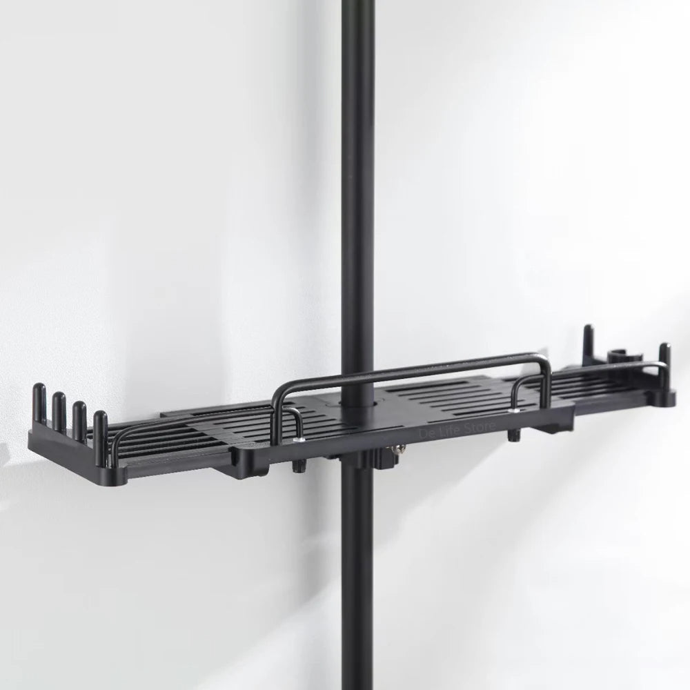 Carvallo Halter | Justerbar duschhuvudshållare &amp; hylla | 2-i-1 design | Platsbesparande plast