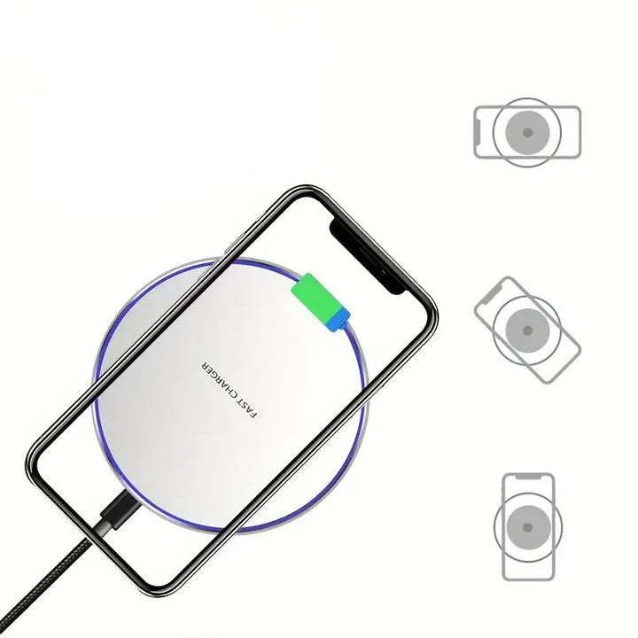 30w Trådlös snabbladdare induktions-laddplatta för iPhone och Android