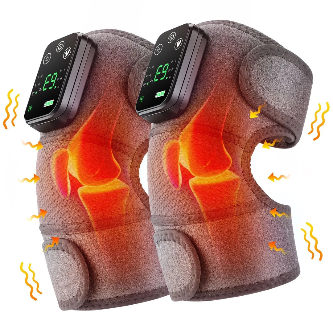 3 i 1 Elektrisk Värme Vibrations Knäledsbandage Terapi Axelsmärtlindring
