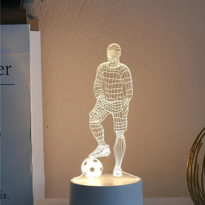 3D Fotbollsspelare Lampa – För en Sportig Atmosfär