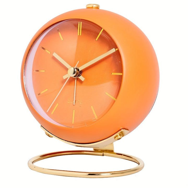Nordic Silent Desk Clock – Luminösa Visare &amp; Metallram