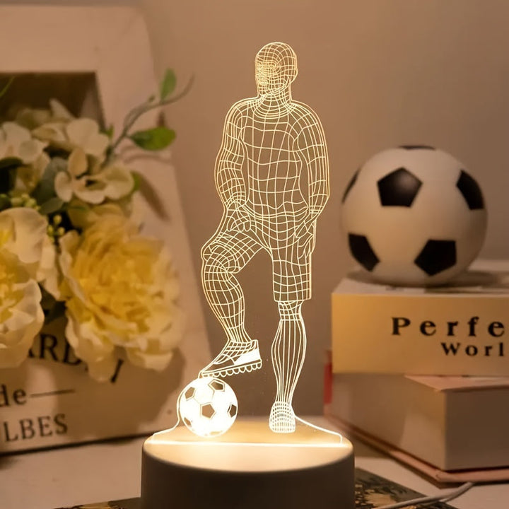 Fotbollsspelare 3D-lampa – För en Sportig Atmosfär