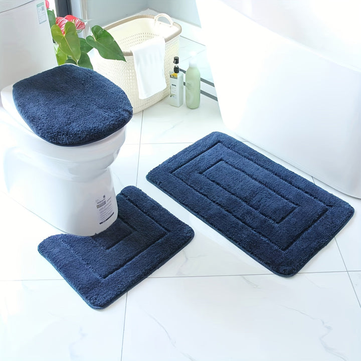 3-delad ultrafin fiber badrumsmattor set – snabbtorkande och absorberande
