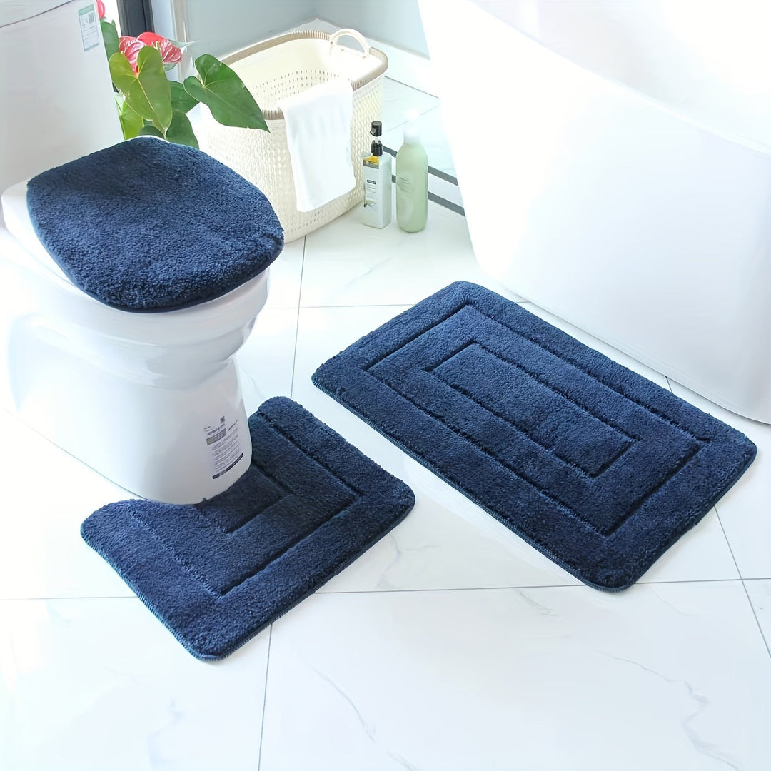 3-delad ultrafin fiber badrumsmattor set – snabbtorkande och absorberande