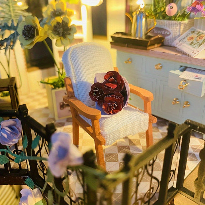 DIY Miniatyrväxthus med belysning – Handgjort 3D-pussel för kreativ dekoration