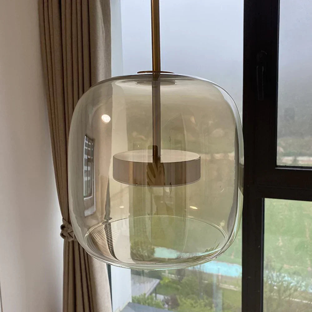 Pendellampa Glas LED Modern Takarmatur