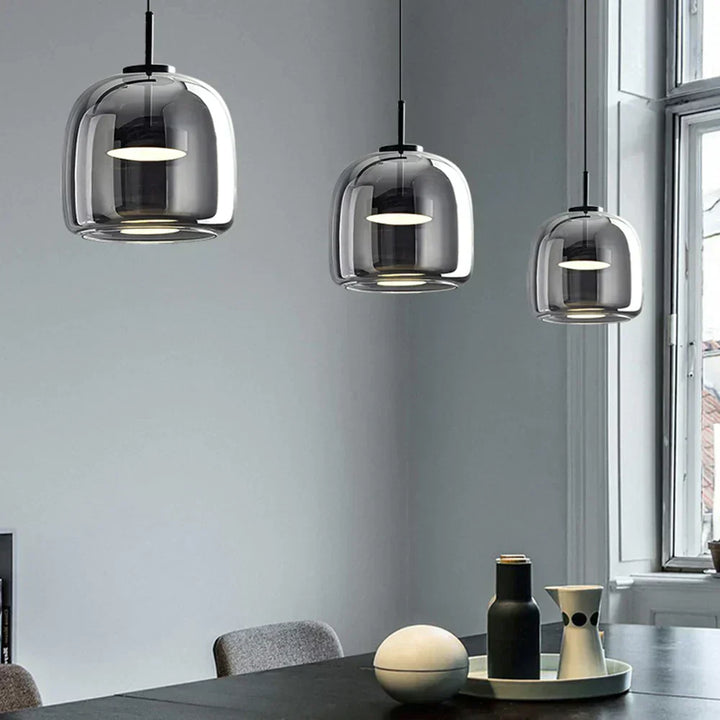 Pendellampa Glas LED Modern Takarmatur