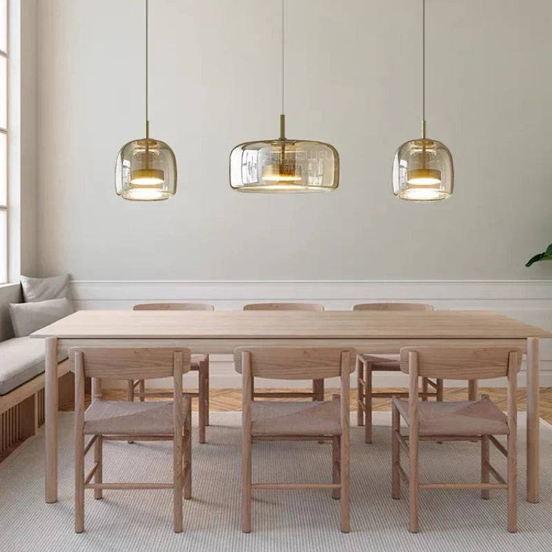 Pendellampa Glas LED Modern Takarmatur